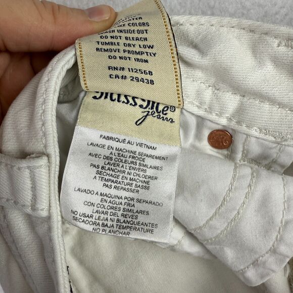 Miss Me Jeans Mid Rise Skinny White Flap Pickets Women’s Size 26 27x29 - Picture 11 of 13